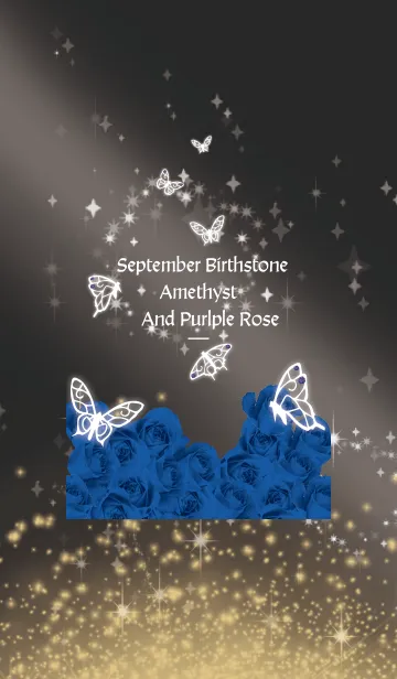 [LINE着せ替え] 黒 : 9月のサファイアと蝶の画像1