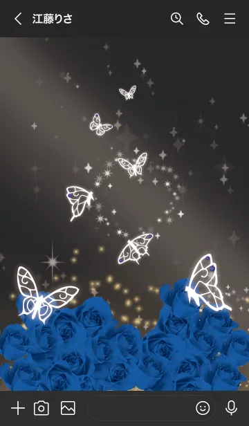 [LINE着せ替え] 黒 : 9月のサファイアと蝶の画像3