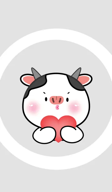 [LINE着せ替え] Cute Cow Simple Theme 2 (JP)の画像1