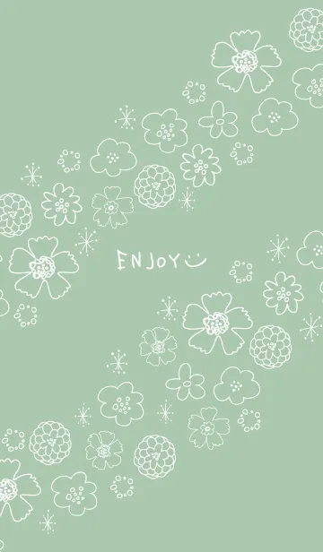 [LINE着せ替え] 白い花 くすみカラー11の画像1