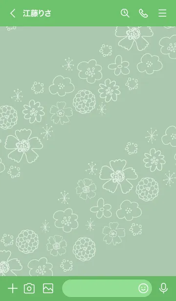 [LINE着せ替え] 白い花 くすみカラー11の画像3