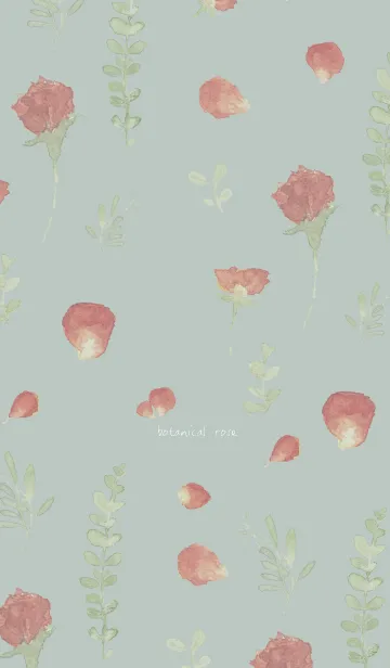 [LINE着せ替え] Simple botanical rose -green-の画像1