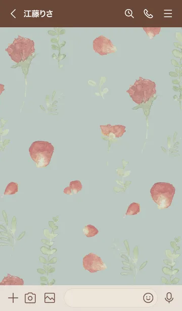 [LINE着せ替え] Simple botanical rose -green-の画像3