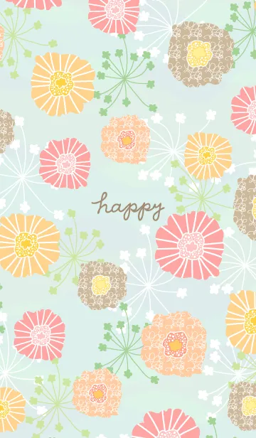 [LINE着せ替え] 北欧風 暖色系お花12の画像1