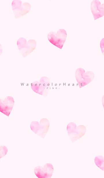 [LINE着せ替え] Watercolor-Heart PINK 3の画像1