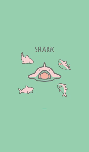 青緑 : ピンクのサメの着せ替えの着せ替えメイン画像