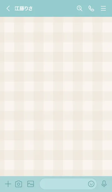 [LINE着せ替え] 茶ギンガムチェック-スマイル27-の画像3