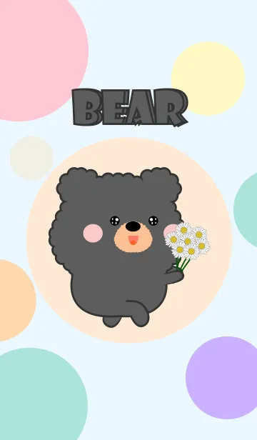 [LINE着せ替え] Color Cute Black Bear FuFu Theme (JP)の画像1