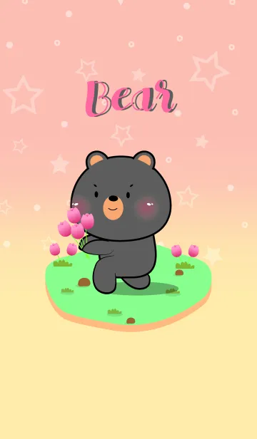 [LINE着せ替え] Cute Black Bear  In Pastel Theme (JP)の画像1