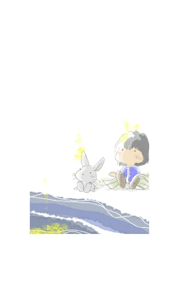 月，うさぎとおんなのこの着せ替えメイン画像