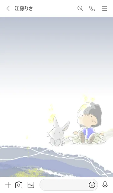 [LINE着せ替え] 月，うさぎとおんなのこの画像3