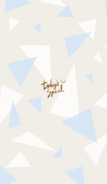 [LINE着せ替え] 三角2色 スマイル ブルー3の画像1