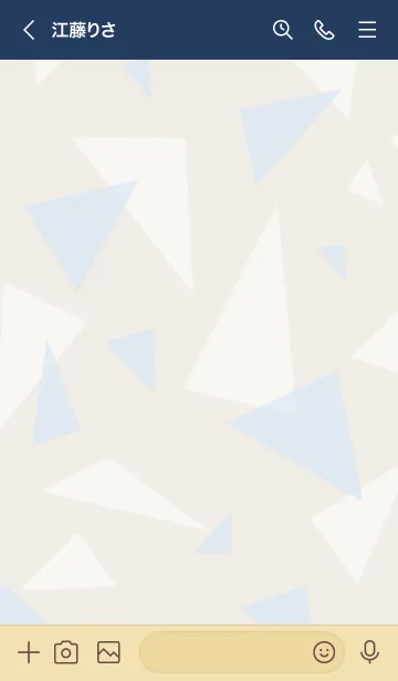 [LINE着せ替え] 三角2色 スマイル ブルー3の画像3