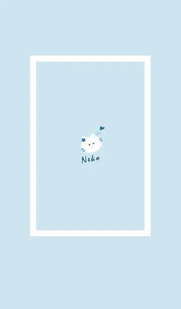 [LINE着せ替え] ～猫とハート♥ブルー08_1～の画像1