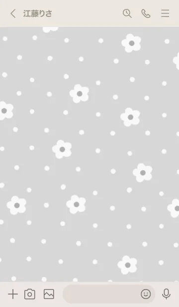 [LINE着せ替え] 淡いくすみカラーとドットとお花(グレー)の画像3