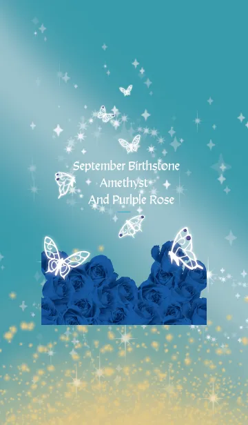 [LINE着せ替え] 青 : 9月のサファイアと蝶の画像1