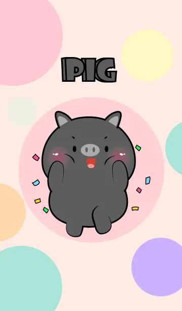 [LINE着せ替え] Little Prety Black Pig  Theme (JP)の画像1