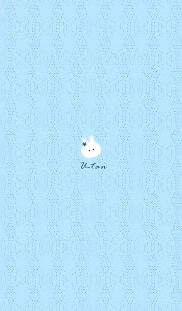 [LINE着せ替え] ～うさぎとニット♥ブルー02_1～の画像1