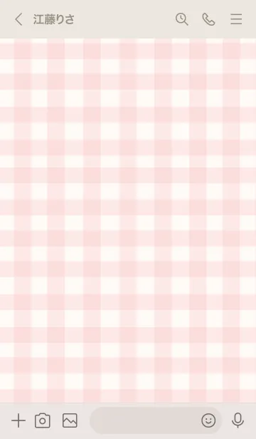 [LINE着せ替え] ギンガムチェック -ivory pink-の画像3