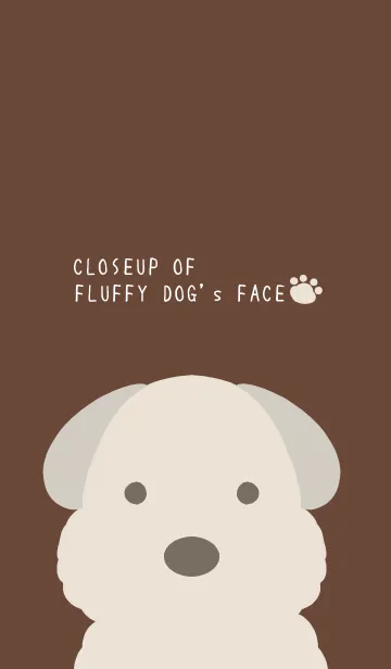 [LINE着せ替え] シンプルなもこもこ犬 ダークブラウンの画像1