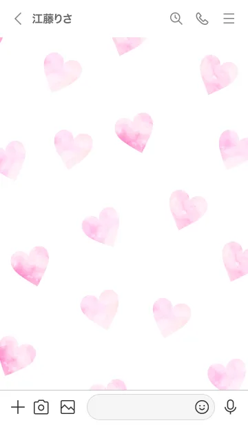 [LINE着せ替え] Watercolor-Heart PINKWHITE 4の画像3
