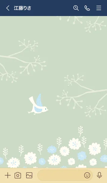 [LINE着せ替え] 北欧風 鳥と花18の画像3