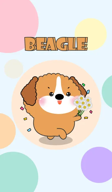 [LINE着せ替え] Color Cute Beagle Dog FuFu Theme (JP)の画像1