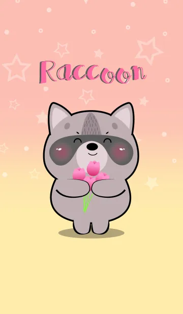 [LINE着せ替え] Little Raccoon In Pastel Theme (JP)の画像1