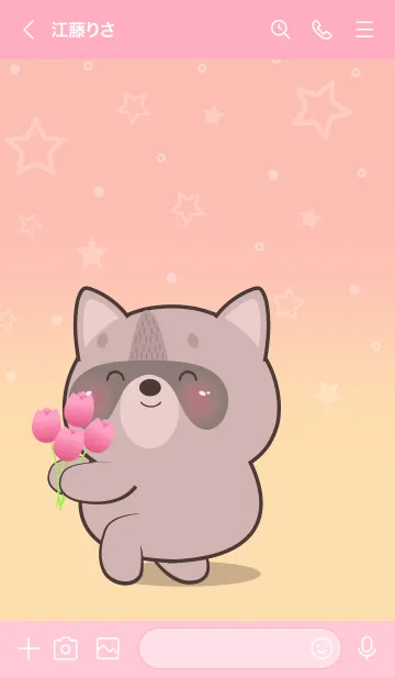 [LINE着せ替え] Little Raccoon In Pastel Theme (JP)の画像3