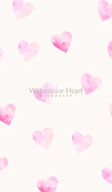 [LINE着せ替え] Watercolor-Heart PINKBEIGE 4の画像1