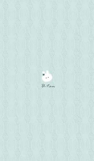 [LINE着せ替え] ～うさぎとニット♥ブルーグリーン07_1～の画像1