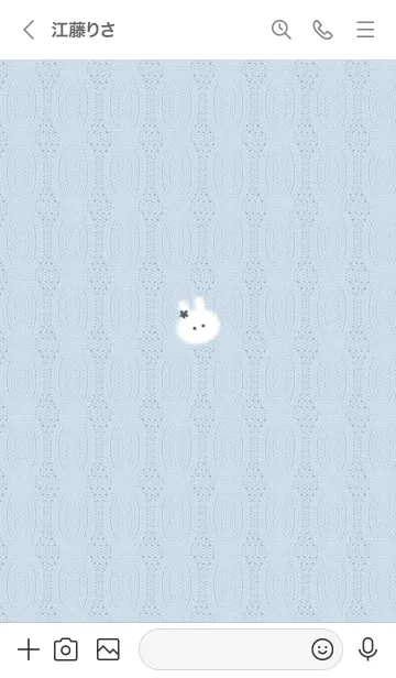 [LINE着せ替え] ～うさぎとニット♥ブルー08_1～の画像3