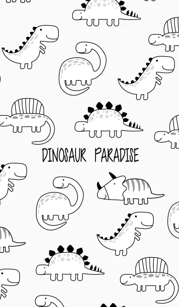 [LINE着せ替え] DINOSAUR PARADISE #B/W +の画像1