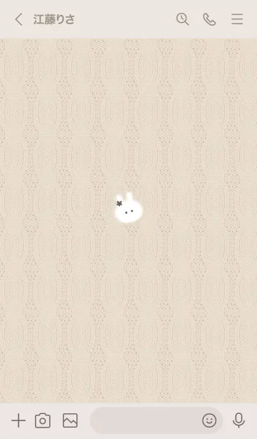 [LINE着せ替え] ～うさぎとニット♥ベージュ13_1～の画像3