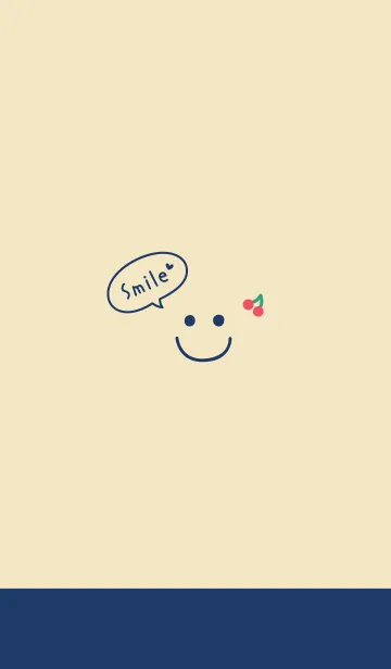 [LINE着せ替え] スマイルさくらんぼ<ネイビー>の画像1
