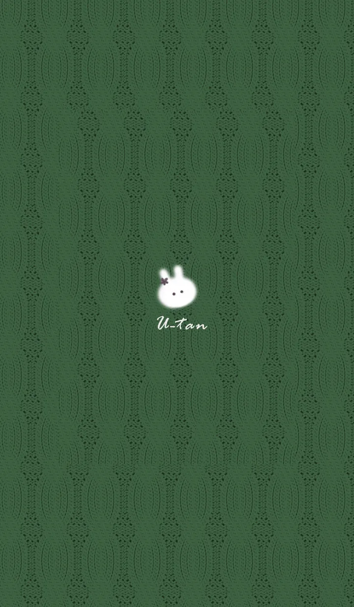 [LINE着せ替え] ～うさぎとニット♥グリーン21_1～の画像1
