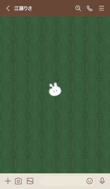 [LINE着せ替え] ～うさぎとニット♥グリーン21_1～の画像3