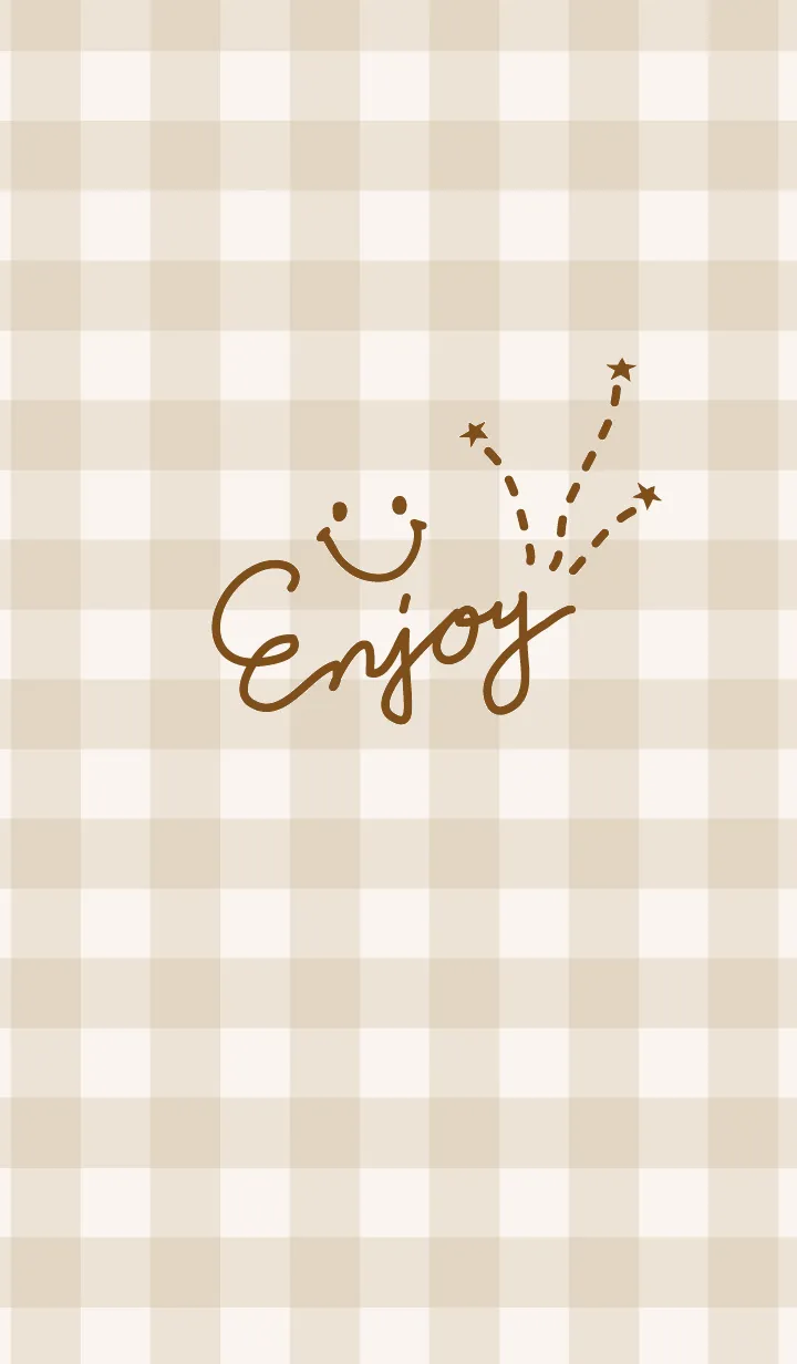 [LINE着せ替え] 茶ギンガムチェック-スマイル21-の画像1