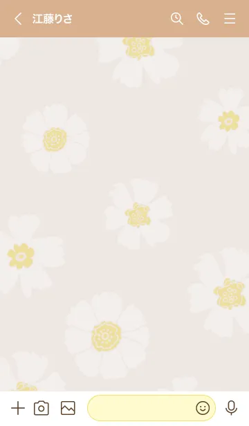 [LINE着せ替え] 白い花たくさん ベージュ3の画像3