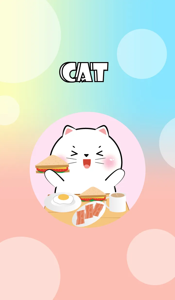 [LINE着せ替え] Make Breakfast With  White Cat(JP)の画像1