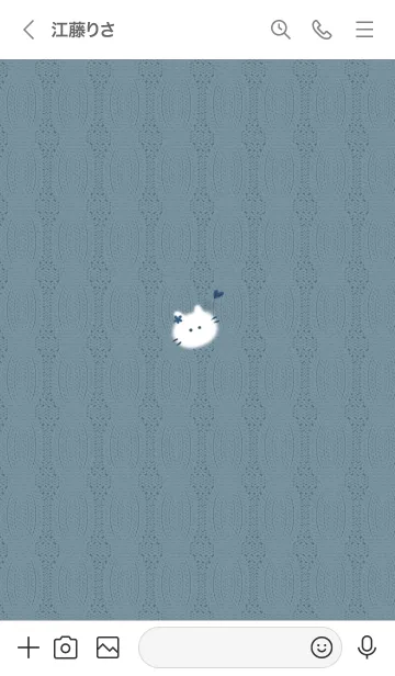 [LINE着せ替え] ～猫とニット♥ブルー03_1～の画像3