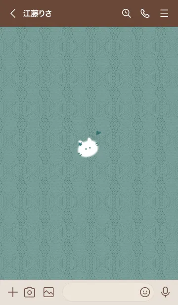 [LINE着せ替え] ～猫とニット♥グリーン02_1～の画像3