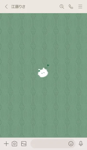 [LINE着せ替え] ～猫とニット♥グリーン08_1～の画像3