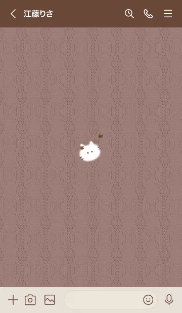 [LINE着せ替え] ～猫とニット♥カフェブラウン05_1～の画像3