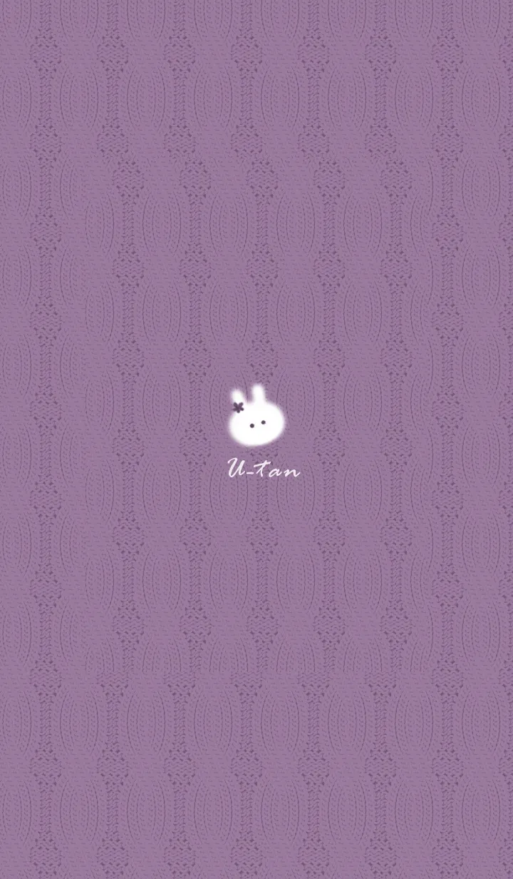 [LINE着せ替え] ～うさぎとニット♥パープル34_1～の画像1