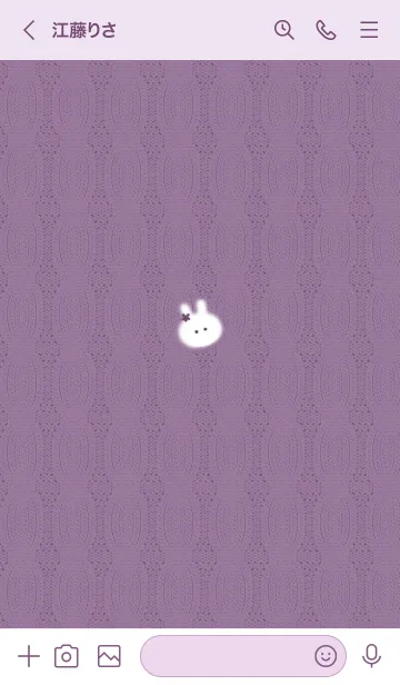 [LINE着せ替え] ～うさぎとニット♥パープル34_1～の画像3