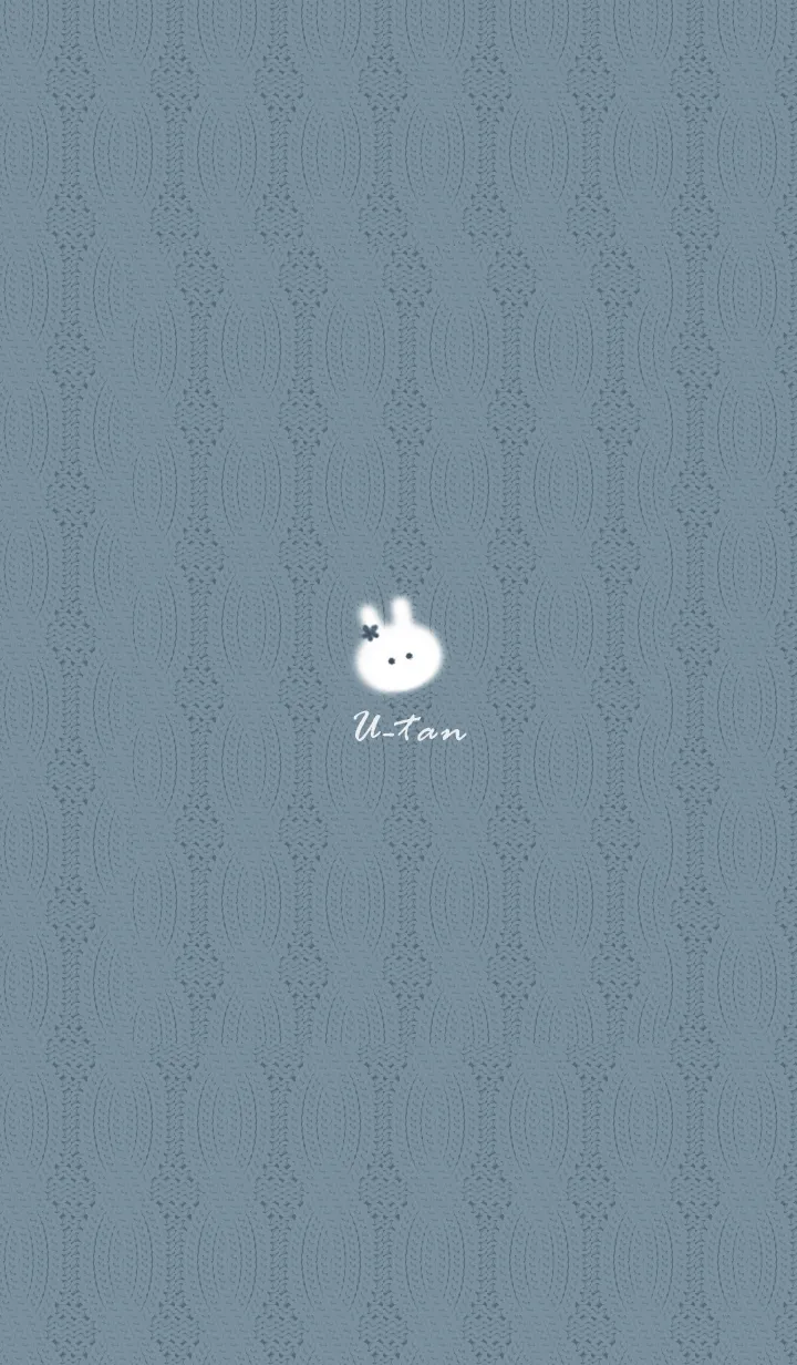 [LINE着せ替え] ～うさぎとニット♥ブルーグレー32_1～の画像1