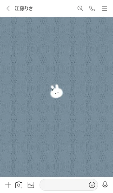 [LINE着せ替え] ～うさぎとニット♥ブルーグレー32_1～の画像3