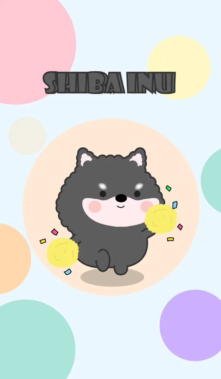 [LINE着せ替え] Color Cute Black Shiba Inu  FuFu (JP)の画像1