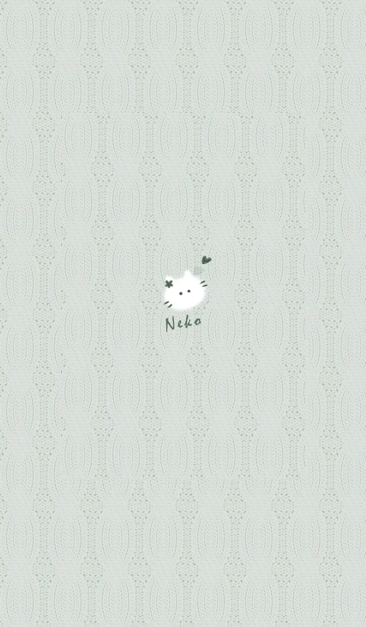 [LINE着せ替え] ～猫とニット♥グリーン23_1～の画像1